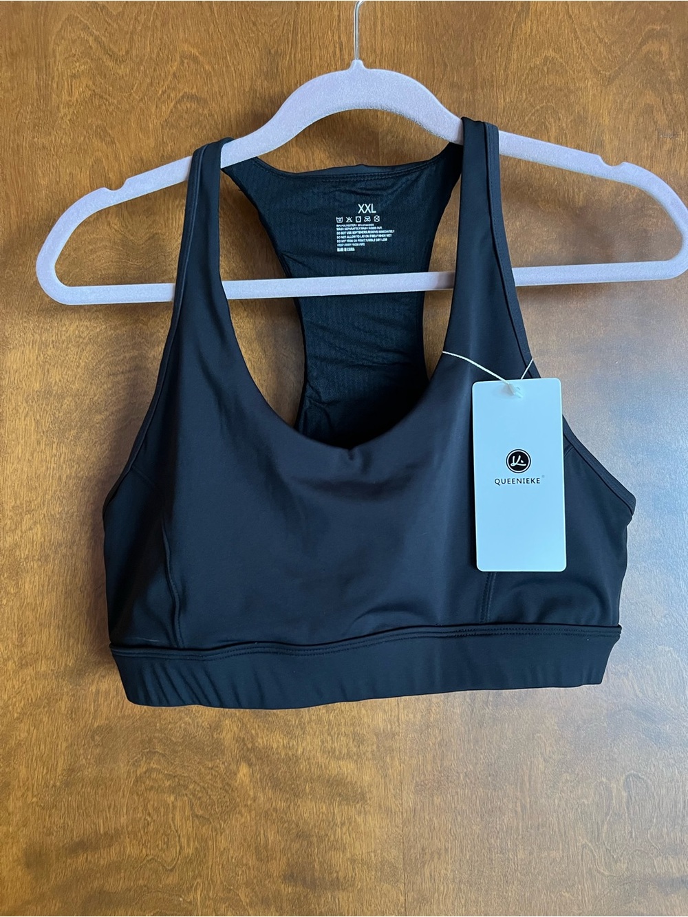 Queenieke Black Racerback Sports Bra - XXL